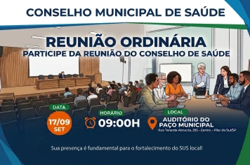 Reunião do Conselho de Saúde dia 17/09/2026 as 9h