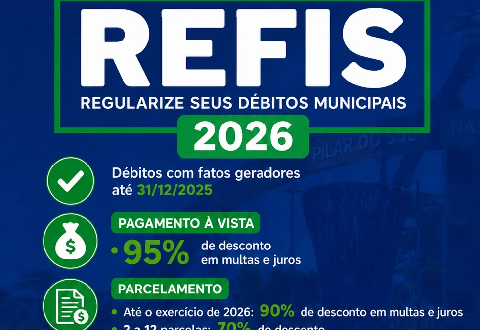REFIS 2026: Regularize seus débitos municipais