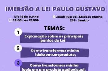 Imersão a Lei Paulo Gustavo